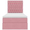 vidaXL F&ouml;rvaringss&auml;ng med LED med madrass Rosa 100 x 200 cm Sammet