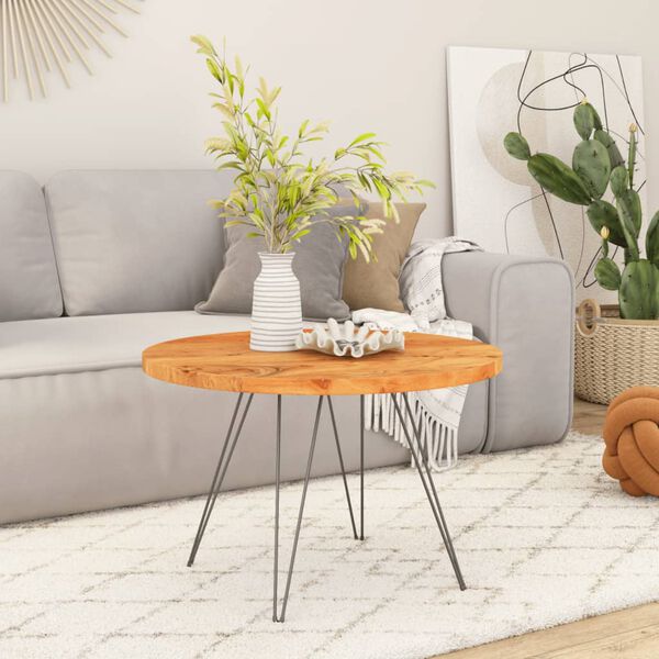 vidaXL Bordsskiva &Oslash;60x3,8 cm rund massivt akaciatr&auml;