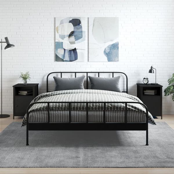 vidaXL Sängbord 2 st svart 40x42x60 cm konstruerat trä