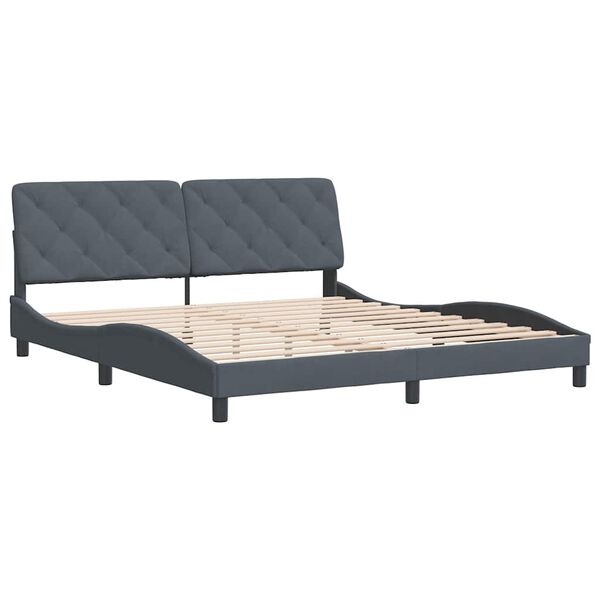 vidaXL Bed Frame without Mattress Dark Grey 180x200 cm Velvet