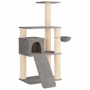 vidaXL Katttr&auml;d med sisal kl&ouml;spelare Ljusgr&aring; 173 cm