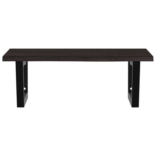 vidaXL V&auml;ggmonterad handfatshylla st&aring;l och massiv ek