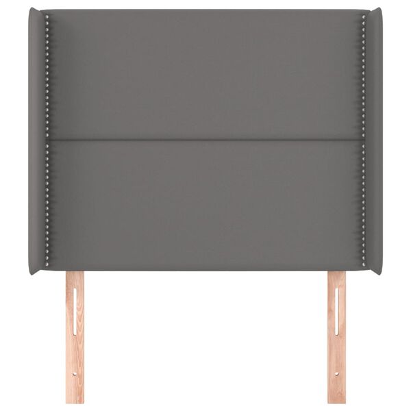 vidaXL S&auml;nggavel med kanter gr&aring; 103x16x118/128 cm konstl&auml;der