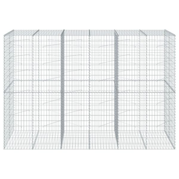vidaXL Gabionkorg med skydd 300x100x200 cm galvaniserat järn