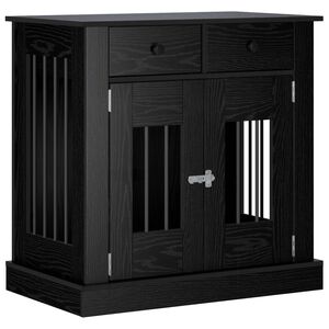 vidaXL Hundbur m&ouml;bel Svart ek 80 x 47,5 x 80 cm Konstruerat tr&auml;