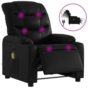 vidaXL Elektrisk massagef&aring;t&ouml;lj svart konstl&auml;der