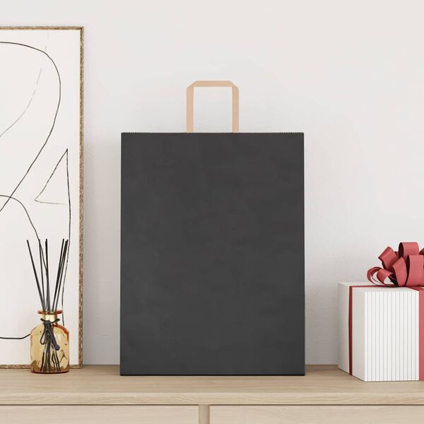 vidaXL Pappersp&aring;sar 250 st med handtag svart 32x12x42 cm