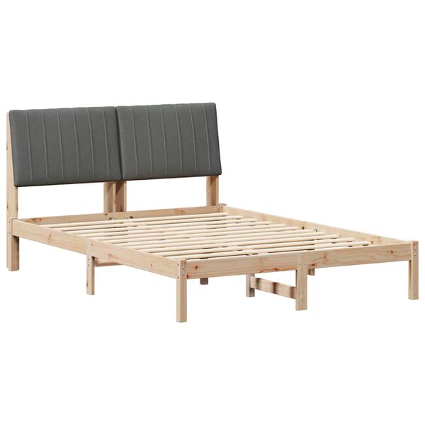 vidaXL S&auml;ngram med huvudgavel Brun 135 x 190 cm Massiv furu