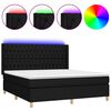 vidaXL Rams&auml;ng med madrass & LED svart 160x200 cm tyg