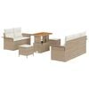 vidaXL Tr&auml;dg&aring;rdsoffset 8 st Beige konstrotting