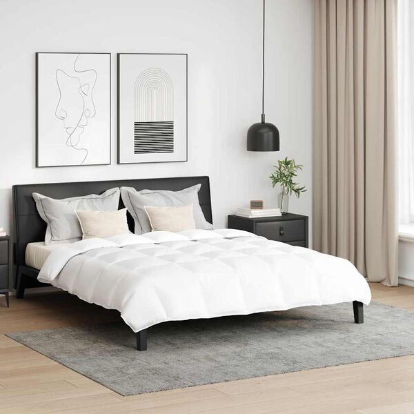 vidaXL Täckeset med kudde 3 pcs Vit Dunfjäder