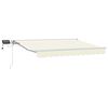 vidaXL Manuell markisram med LED-lampor Gr&auml;dde och vit 2,5 x 2 m