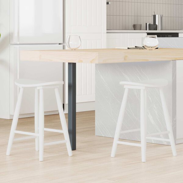 vidaXL Matstolar 2 pcs Vit 46 x 37 x 63 cm Massiv Gummitr&auml;