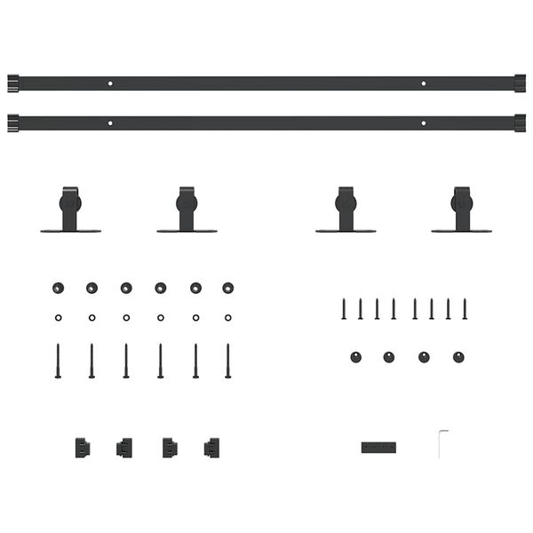 vidaXL Skjutd&ouml;rrsbeslag f&ouml;r sk&aring;p 183 cm kolst&aring;l
