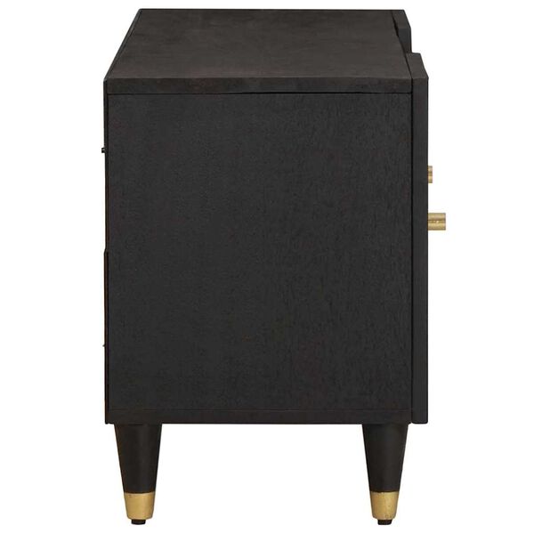 vidaXL TV-skåp med hylla Svart 105 x 33 x 46 cm Massivt mangoträ