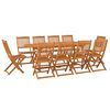 vidaXL Matgrupp f&ouml;r tr&auml;dg&aring;rden 11 delar 220x90x75 cm massivt akaciatr&auml;