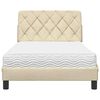 vidaXL Bed with Mattress Cream 100x200 cm Fabric