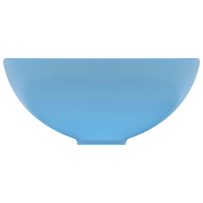 vidaXL Lyxigt runt handfat matt ljusblå 32,5x14 cm keramik