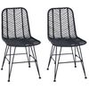 vidaXL Matstol 2 pcs Svart 44 x 47 x 85 cm Rattan och J&auml;rn