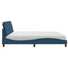 vidaXL Bed with Mattress Blue 200x200 cm Fabric