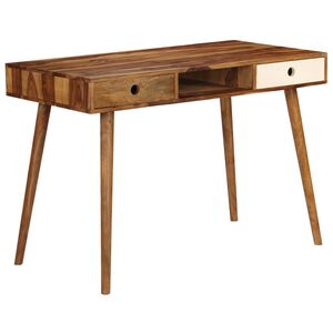vidaXL Skrivbord 110x55x76 cm massivt sheshamtr&auml;