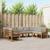 vidaXL Utomhussoffset med kudde 9 pcs Naturlig och Ljus Gr&aring;