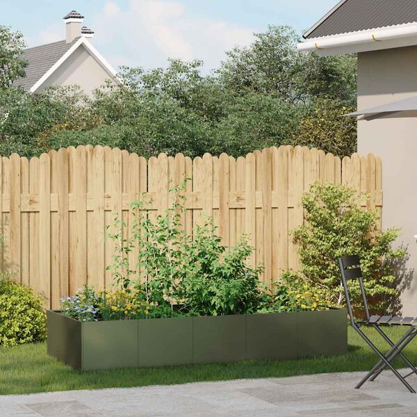 vidaXL Planteringsk&auml;rl olivgr&ouml;n 200x80x40 cm st&aring;l