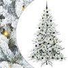 vidaXL Plast Hingad Julgran med 300 LED-lampor Vit 210 cm PVC och st&aring;l