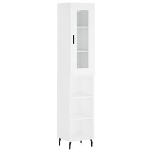 vidaXL H&ouml;gsk&aring;p vit 34,5x34x180 cm konstruerat tr&auml;