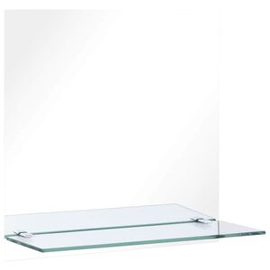 vidaXL V&auml;ggspegel med hylla 40x40 cm h&auml;rdat glas