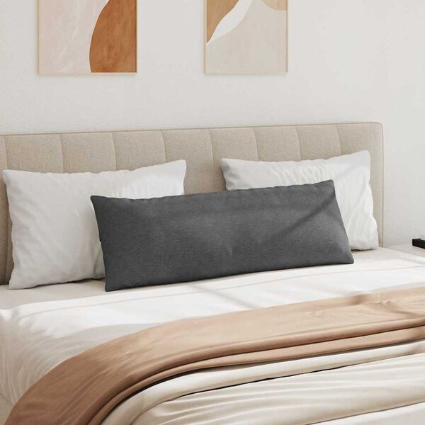 vidaXL Sofakuddar 2 pcs M&ouml;rkgr&aring; 120 x 40 cm Kordread tyg