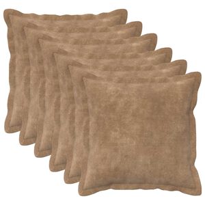 vidaXL Kudde 6 st HOUTEN Taupe 30 x 30 cm Mikrofiber Fleece