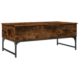 vidaXL Soffbord r&ouml;kf&auml;rgad ek 100x50x40 cm konstruerat tr&auml; och metall