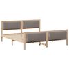 vidaXL S&auml;ngram med huvudgavel Taupe 200 x 200 cm tyg