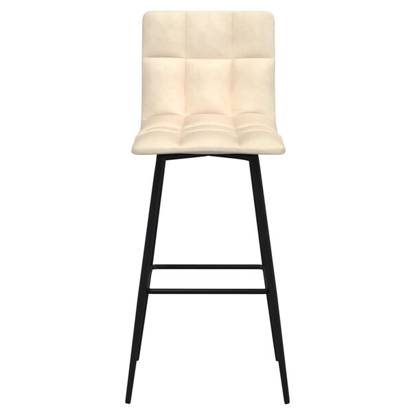 vidaXL Barstolar 2 st gr&auml;ddvit sammet