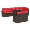vidaXL Tr&auml;dg&aring;rdsoffset 9 st 8-Antal sittplatser Brun Poly Rattan