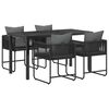 vidaXL Tr&auml;dg&aring;rdsm&ouml;belset 5 pcs Svart och Anthracit 140 x 80 x 73 cm