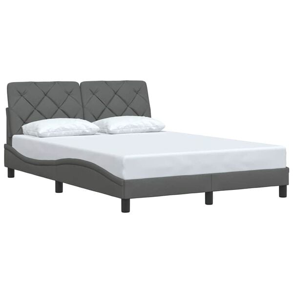 vidaXL Bed Frame without Mattress Dark Grey 120x200 cm Fabric