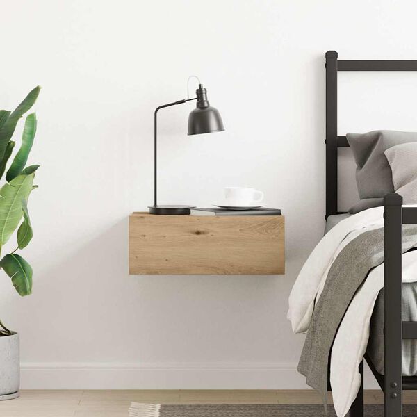 vidaXL Svävande sängbord artisan ek 40x32x15 cm konstruerat trä