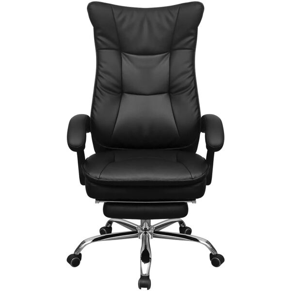 vidaXL Vilstol med Fotstöd, Kontorsstol Svart