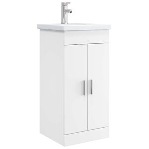 vidaXL Badrumsspegel med handfat Vit 42 x 40 x 84,5 cm Konstruerat tr&auml;