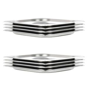 vidaXL Gastronormkantiner 8 st GN 1/2 20 mm rostfritt st&aring;l