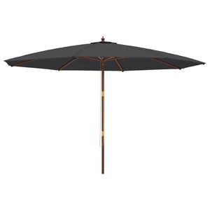 vidaXL Parasoll med tr&auml;st&aring;ng 400x273 cm svart