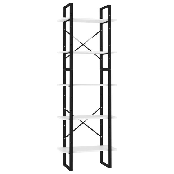 vidaXL Bokhylla med 5 hyllplan vit 60x30x175 cm konstruerat trä