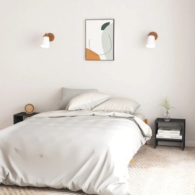 vidaXL Sängbord 2 st grå 40x30,5x40 cm massiv furu