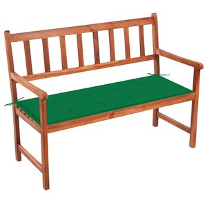vidaXL Tr&auml;dg&aring;rdsb&auml;nk med dyna 120 cm massivt akaciatr&auml;