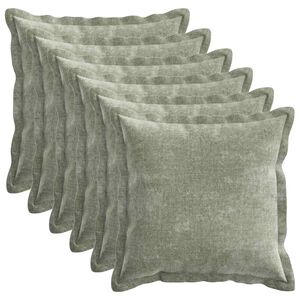 vidaXL Kudd&ouml;verdrag 6 pcs HOUTEN Gr&ouml;n 50 x 50 cm Chenilletyg