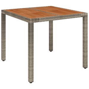 vidaXL Tr&auml;dg&aring;rdsbord med tr&auml;skiva gr&aring; 90x90x75 cm konstrotting