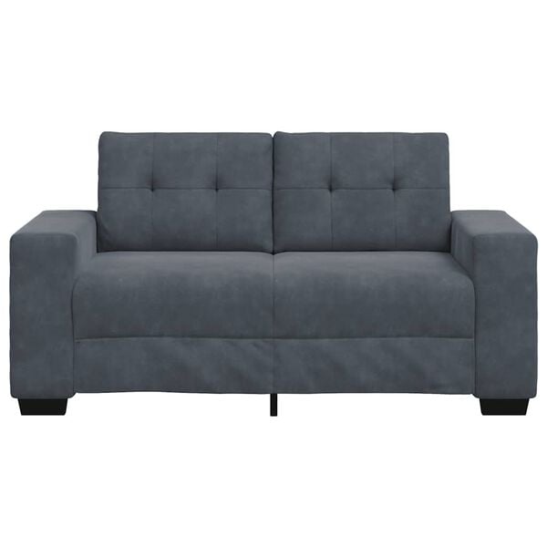 vidaXL Loveseat soffa m&ouml;rkgr&aring; 160x77x82 cm sammet
