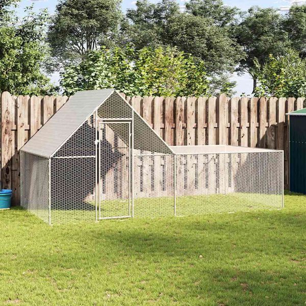 vidaXL H&ouml;nsbur 4x2x2 m galvaniserat st&aring;l